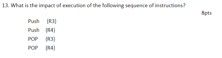 What is the impact of execution of the following