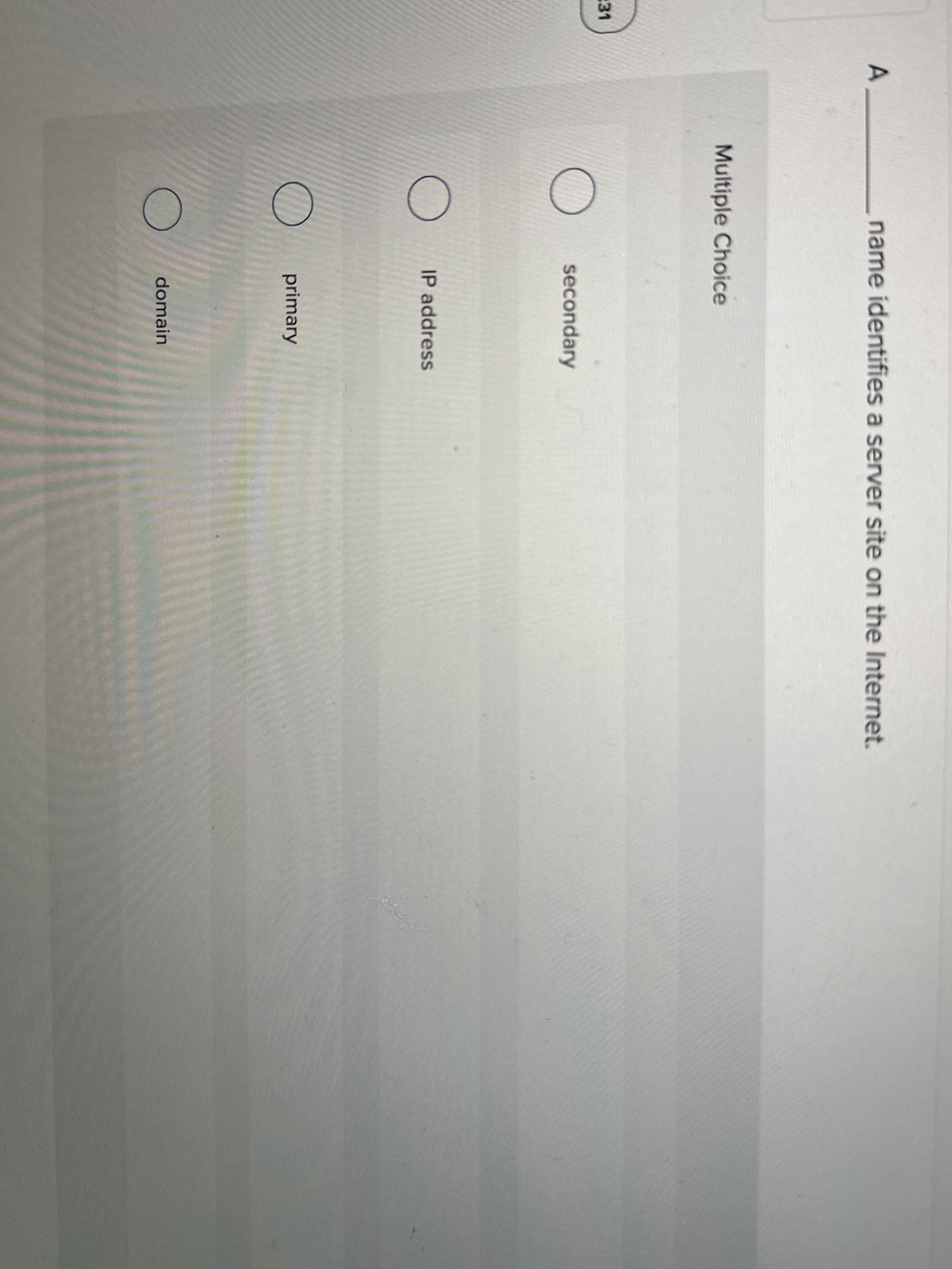 A name identifies a server site on the Internet.