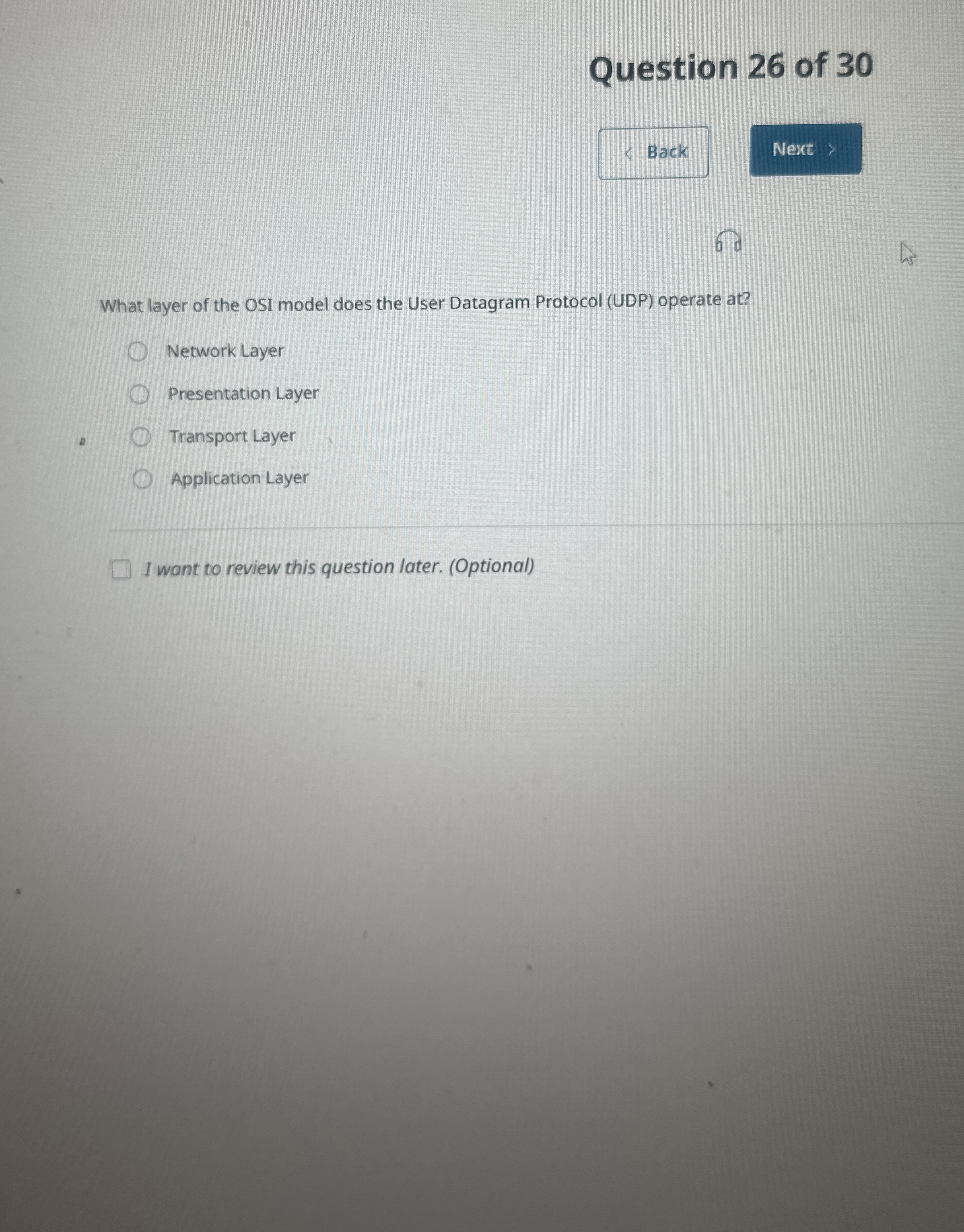 Question 2 6 of 3 0 What layer of the OSI model