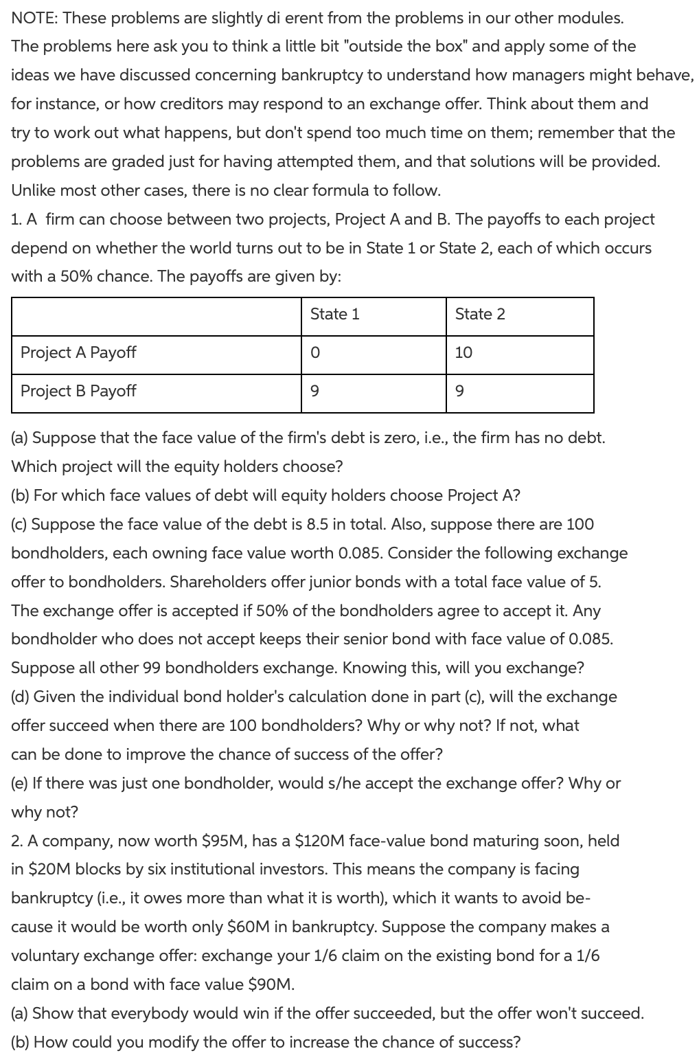 NOTE: These problems are slightly di erent from