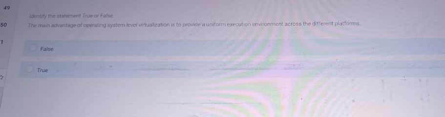 Identify the statement True or False The man