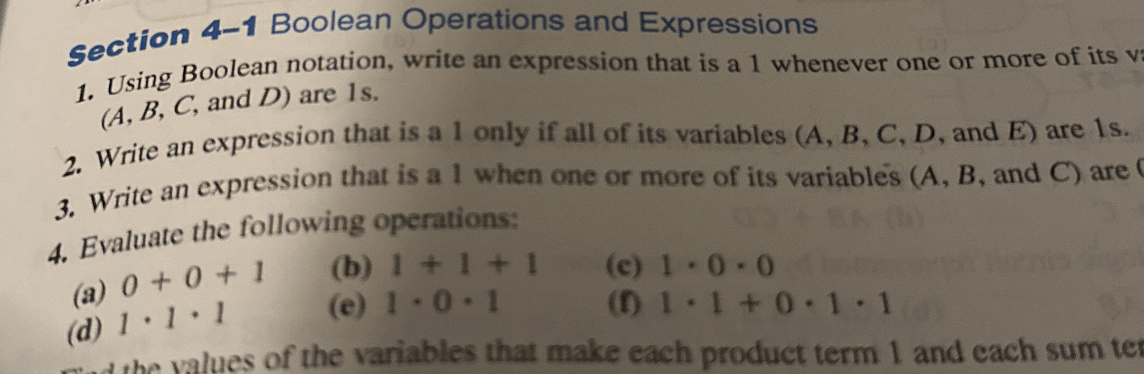 section 4 - 1 Boolean Operations and Expressions