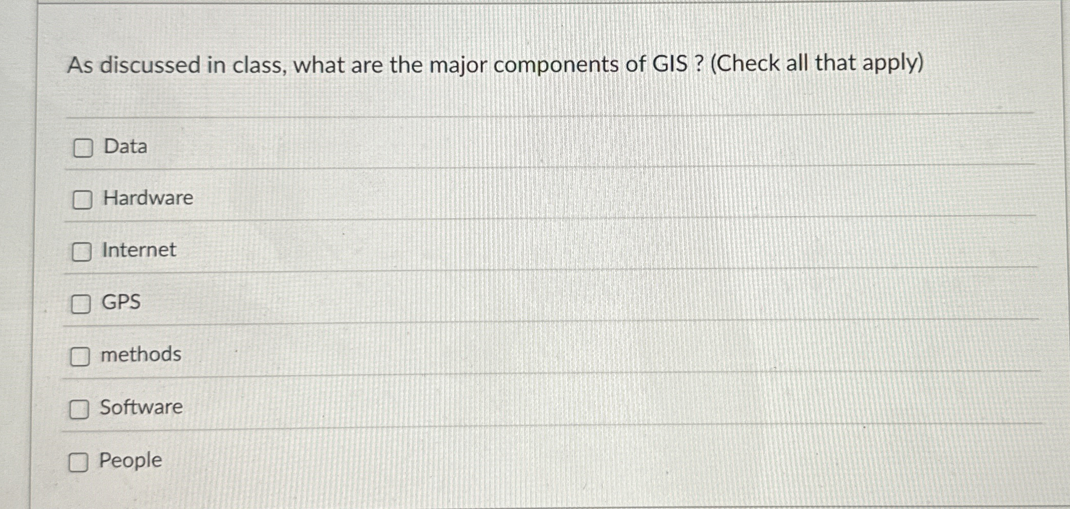 As discussed in class, what are the major