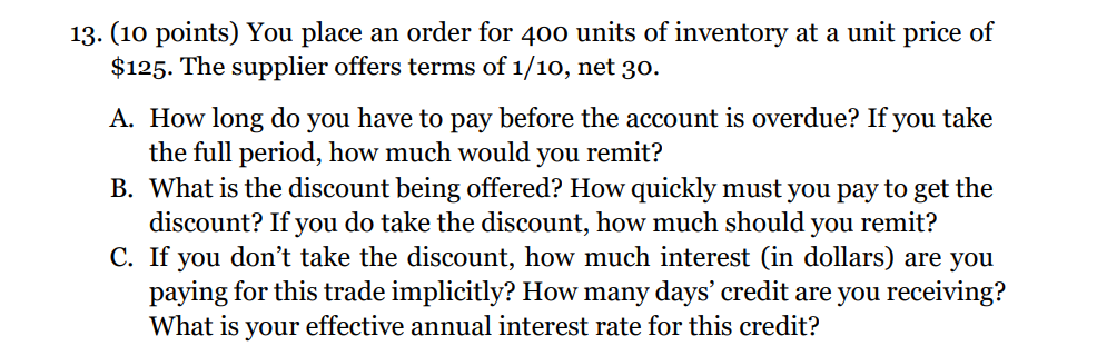 Can anyone help with this question? 13. (10