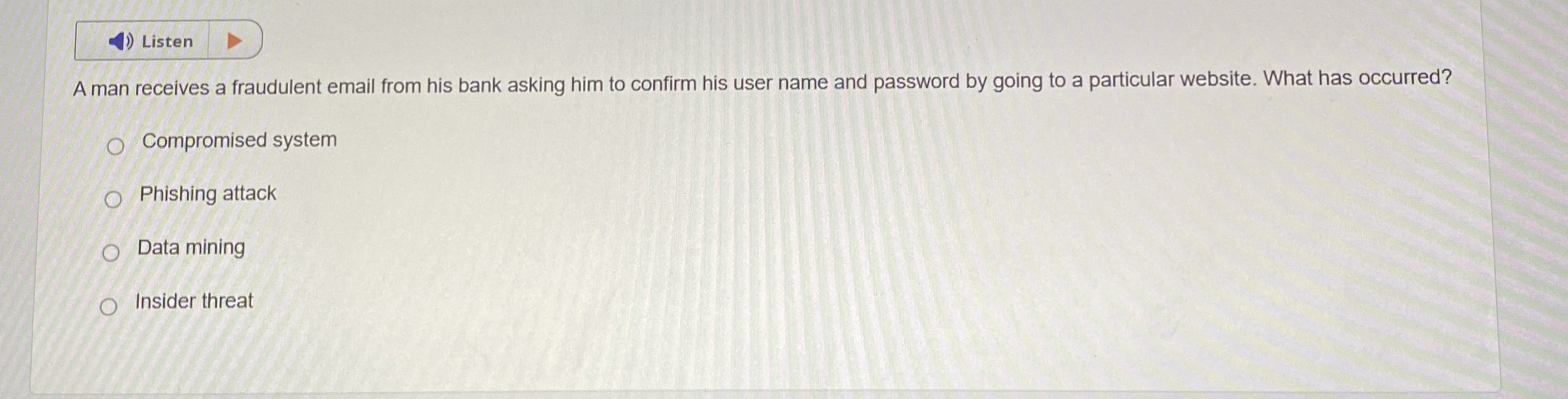 A man receives a fraudulent email from his bank