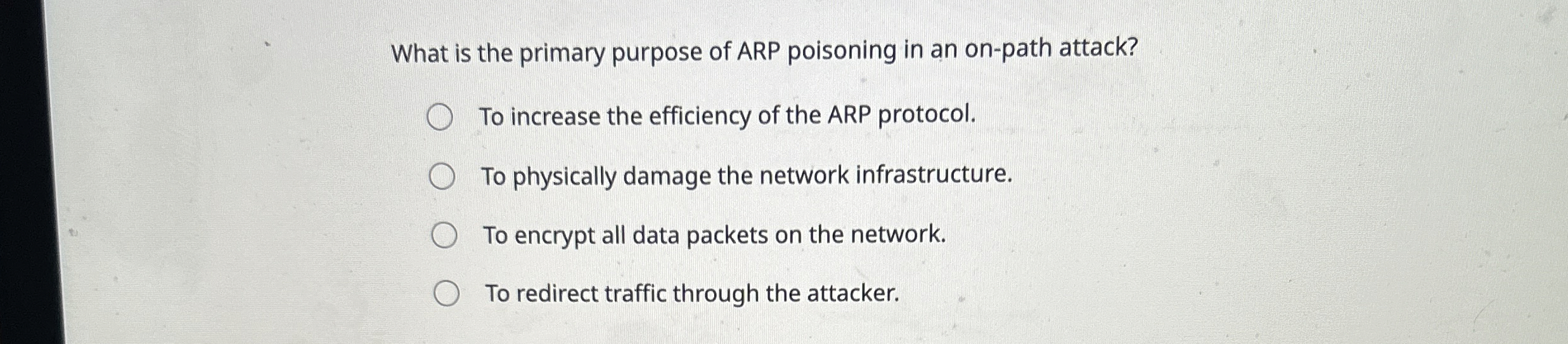 What is the primary purpose of ARP poisoning in