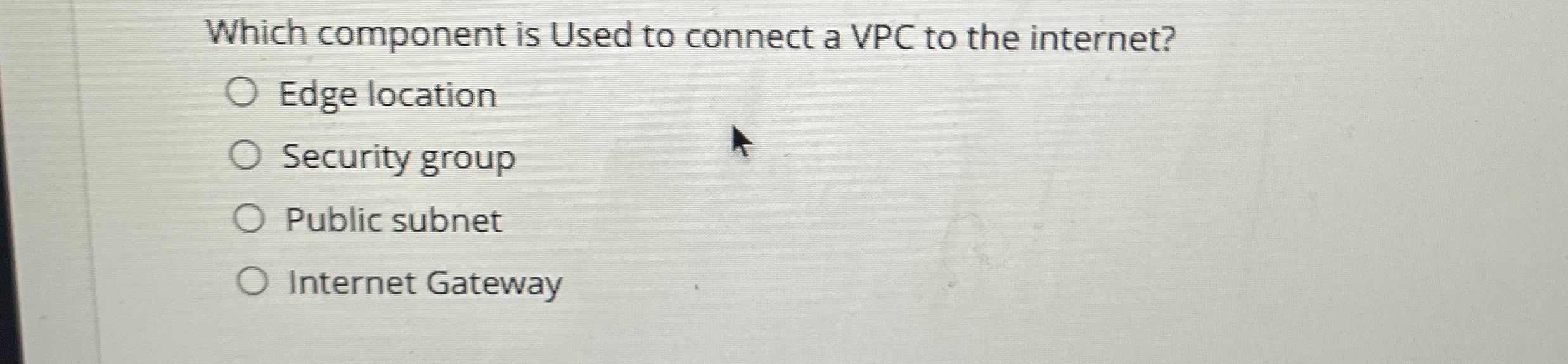 Which component is Used to connect a VPC to the