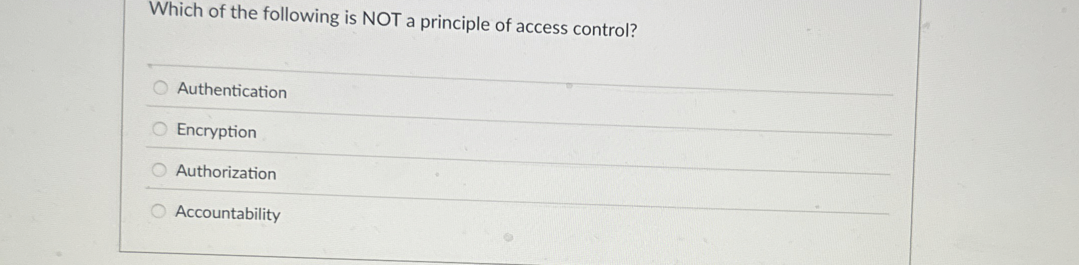 Which of the following is NOT a principle of