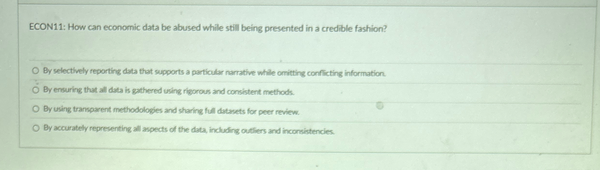 ECON 1 1 : How can economic data be abused while