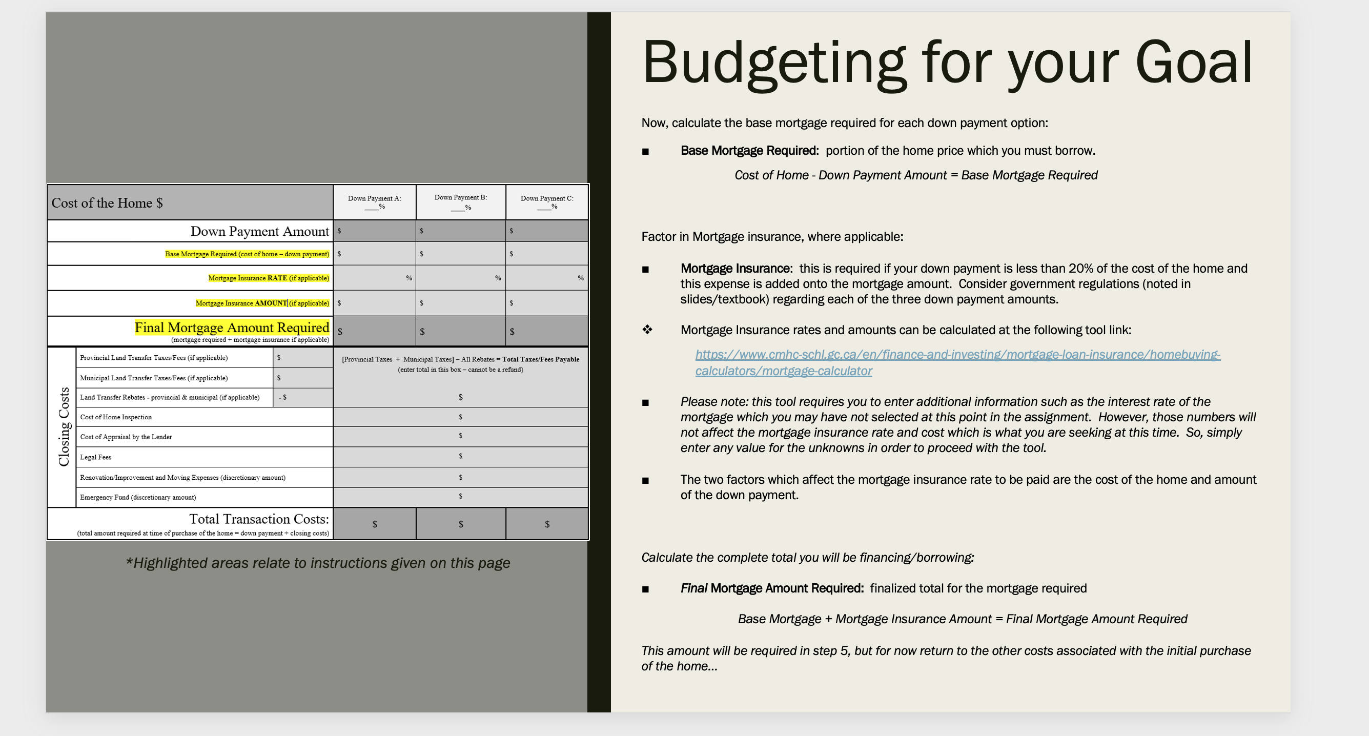 Assignment # 3 - Home Financing Project Objective