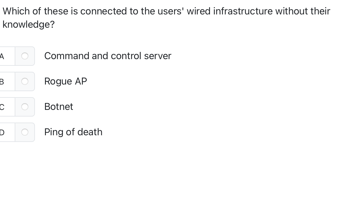 Which of these is connected to the users' wired