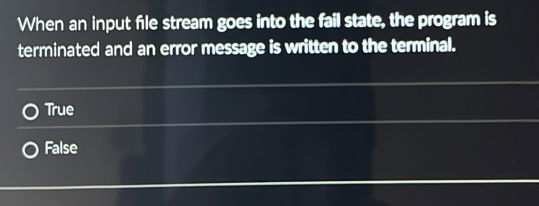 When an input file stream goes into the fall