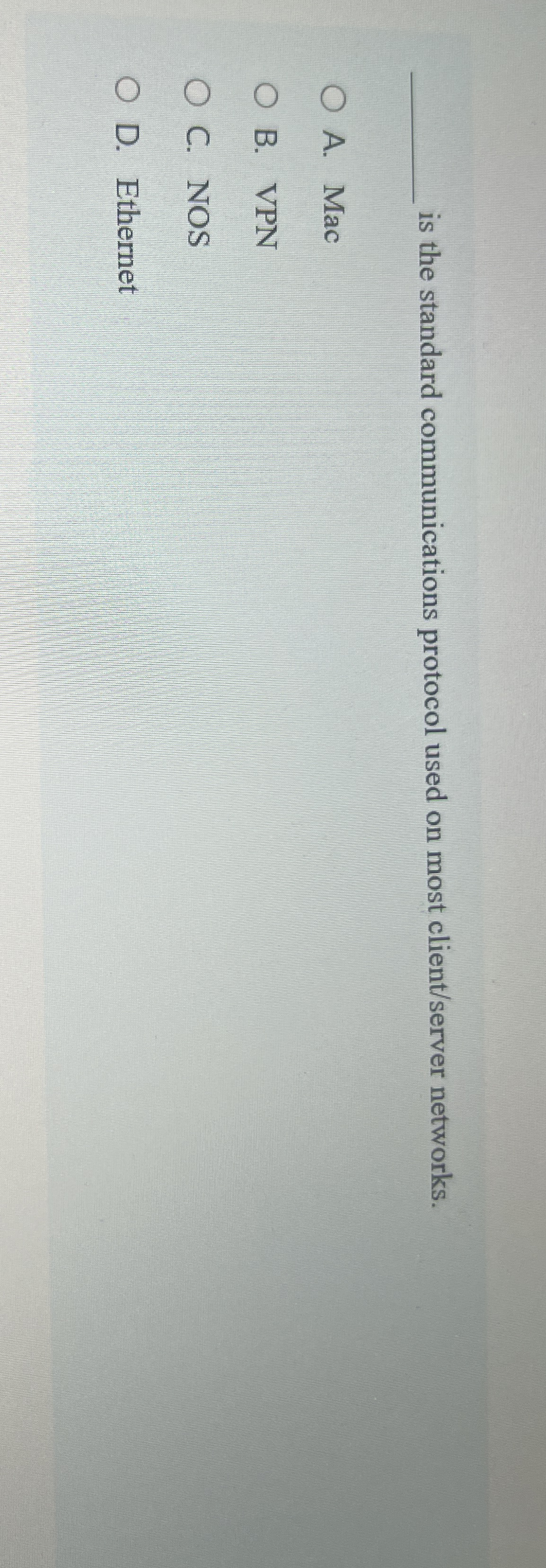 is the standard communications protocol used on