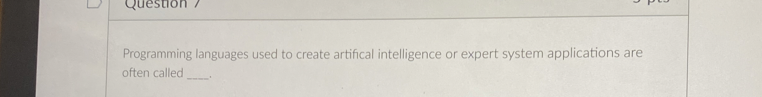 Programming languages used to create artifical