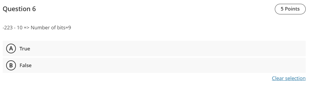 Question 6 - 2 2 3 - 1 0 =  style=