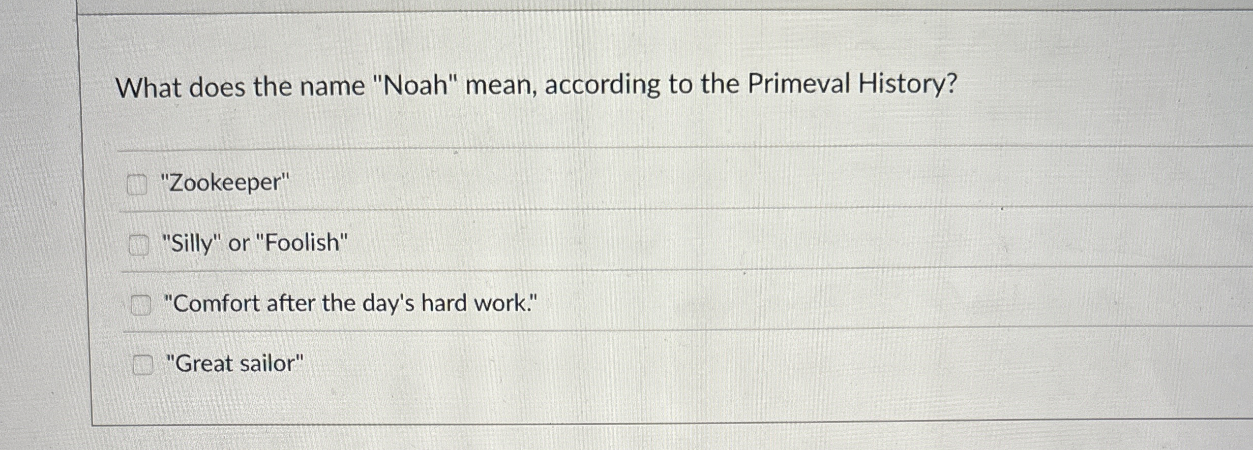 What does the name "Noah" mean, according to the