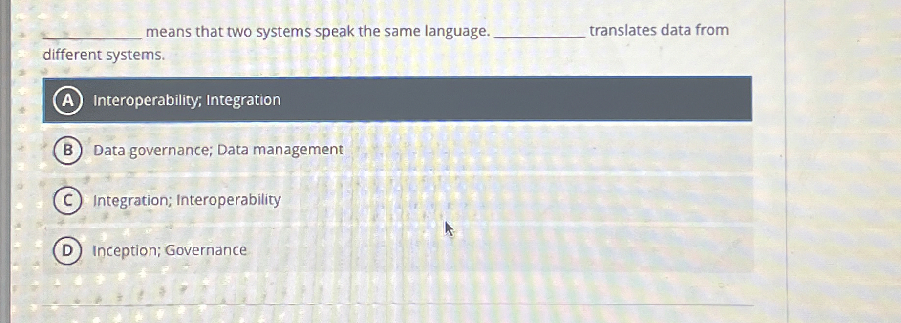 q , means that two systems speak the same