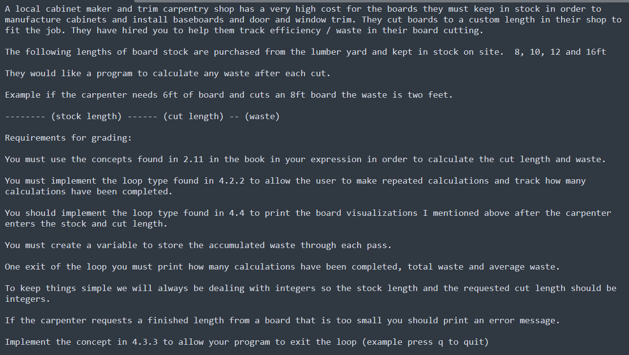A local cabinet maker and trim carpentry shop has