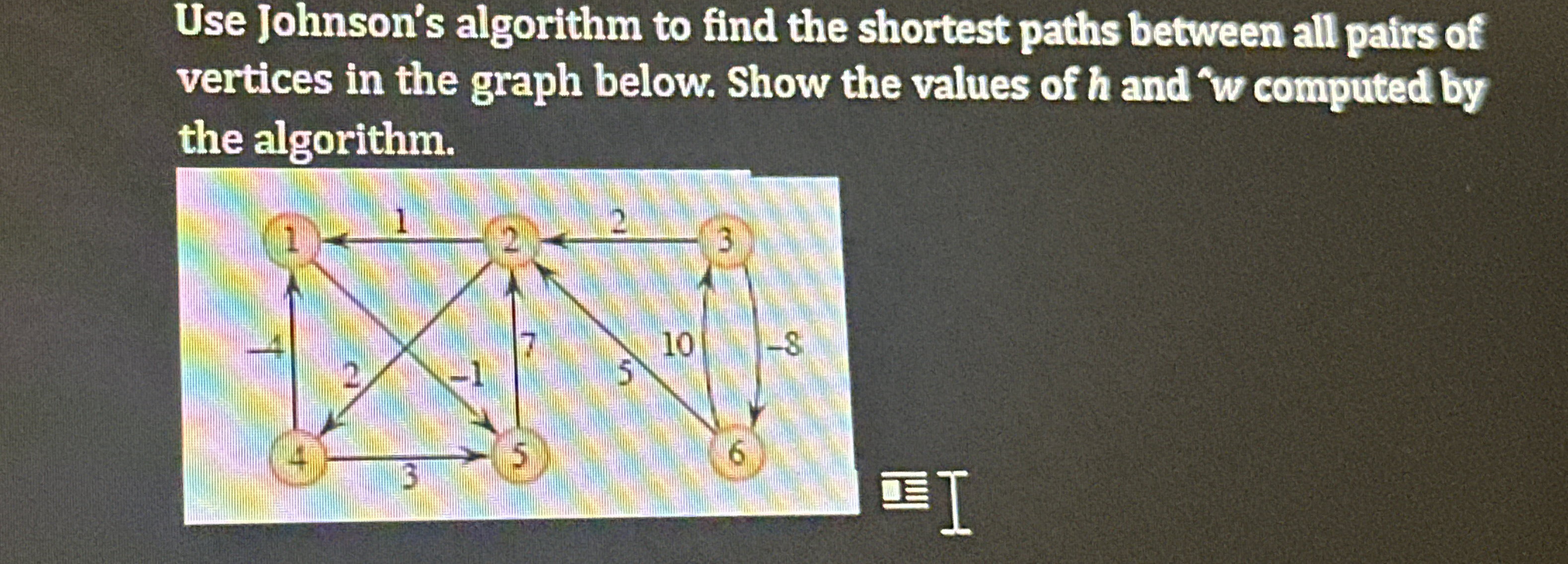 Use Johnson's algorithm to find the shortest
