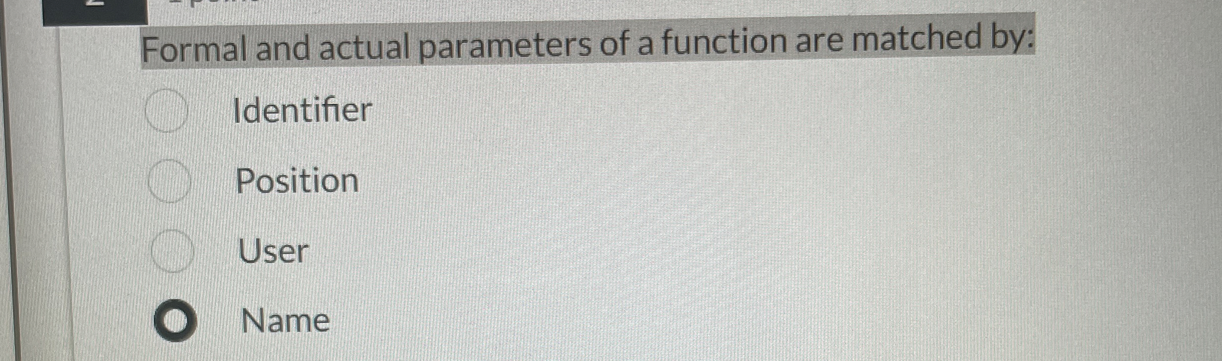 Formal and actual parameters of a function are