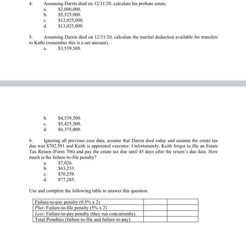 Done Comp Case #1 Que... O 3. Assuming Darrin