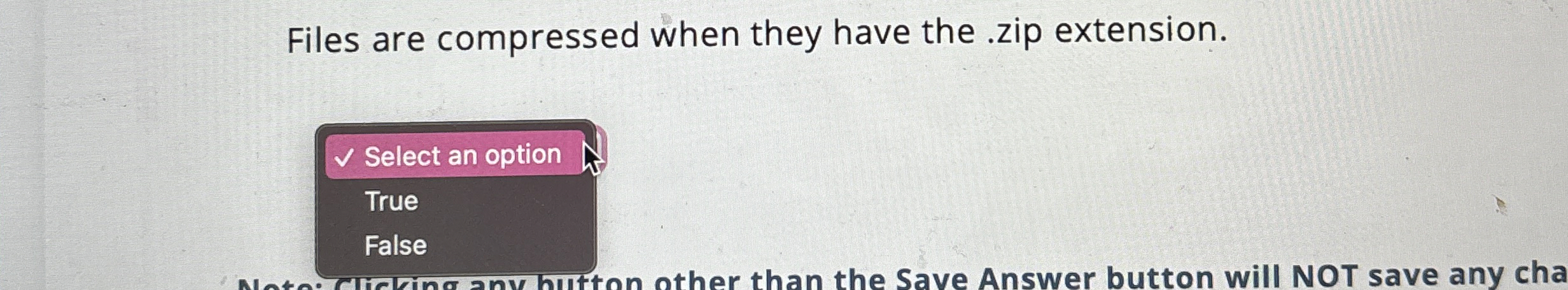 Files are compressed when they have the . zip