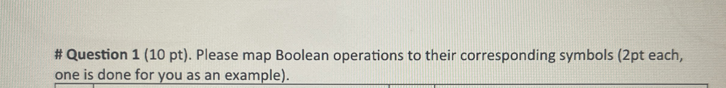 # Question 1 ( 1 0 pt ) . Please map Boolean