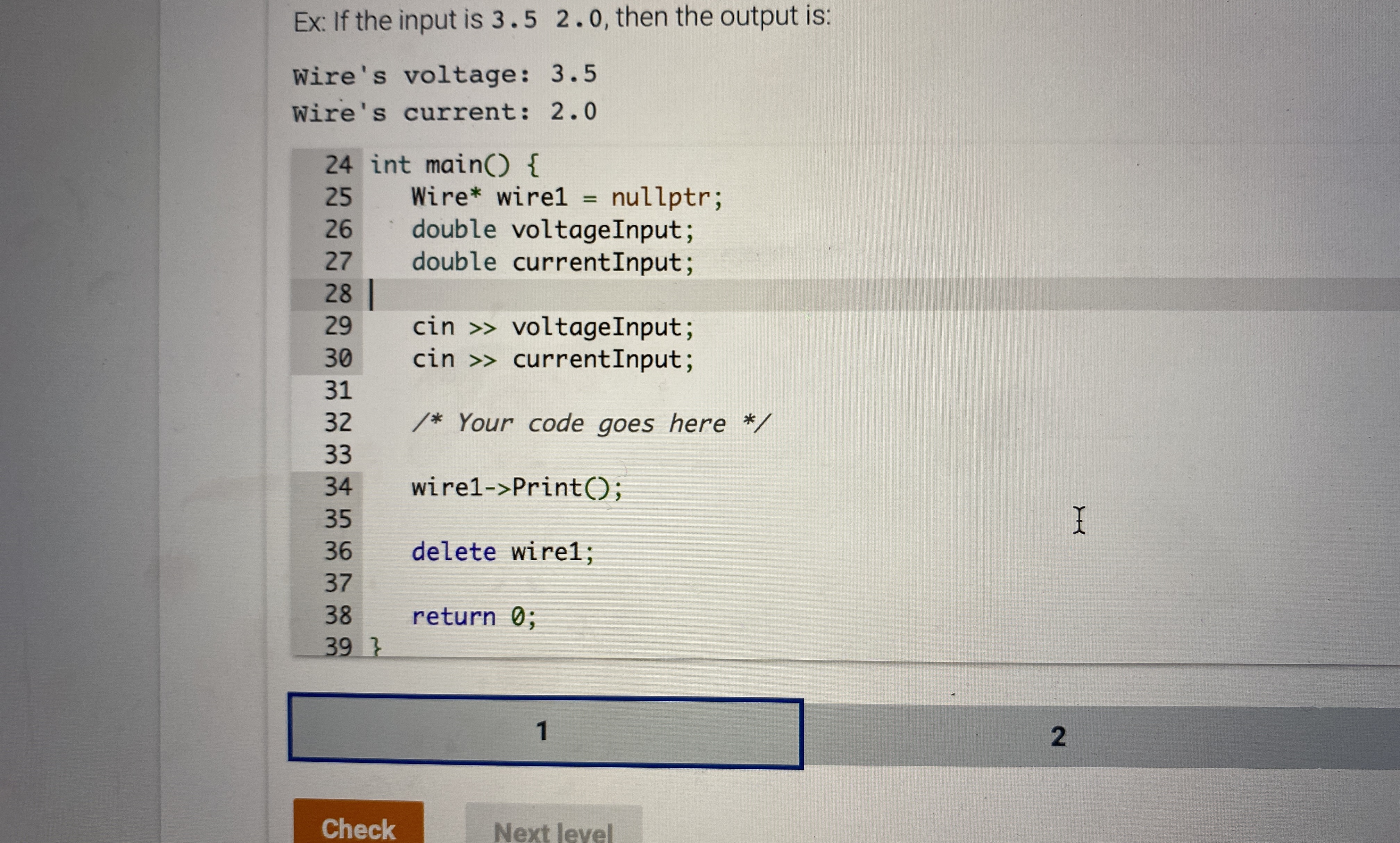 Ex: If the input is 3 . 5 2 . 0 , then the output