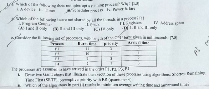 1 . Which of the following does not interrupt a