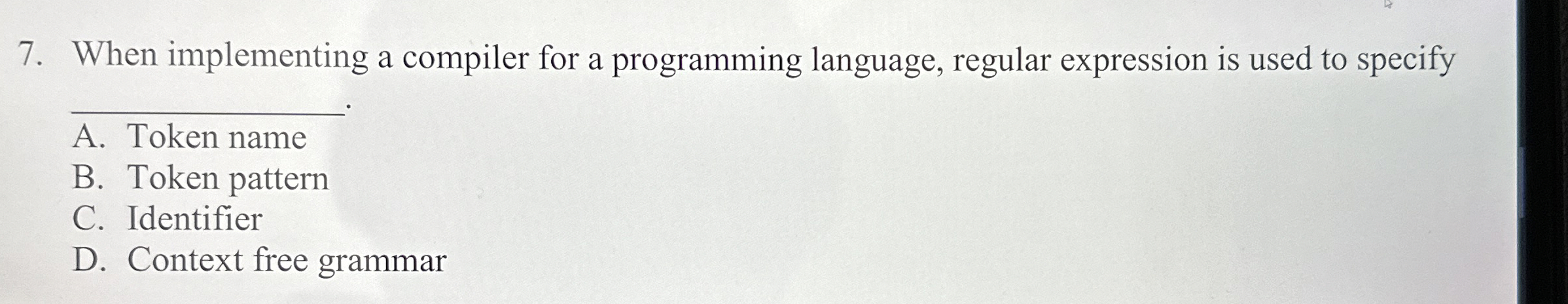 When implementing a compiler for a programming