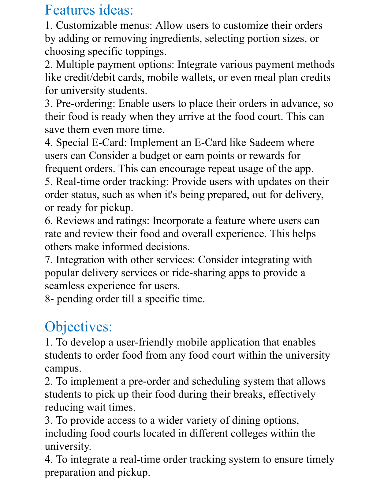 Features ideas: Customizable menus: Allow users