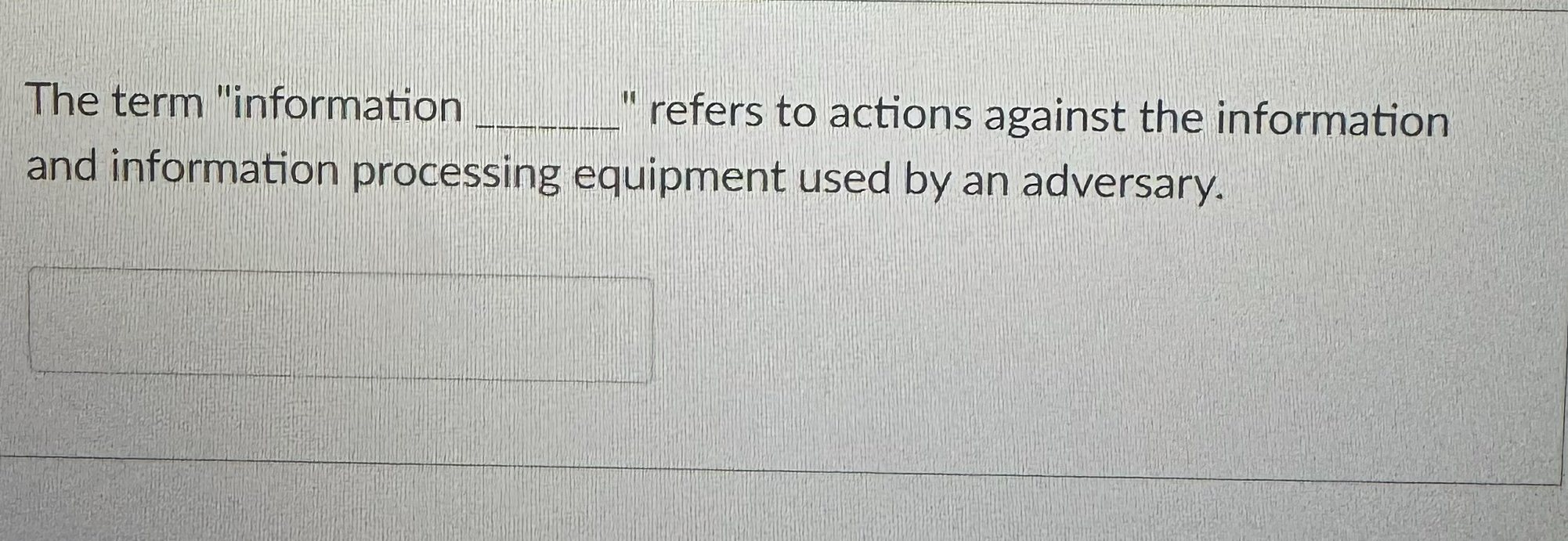 The term "information refers to actions against