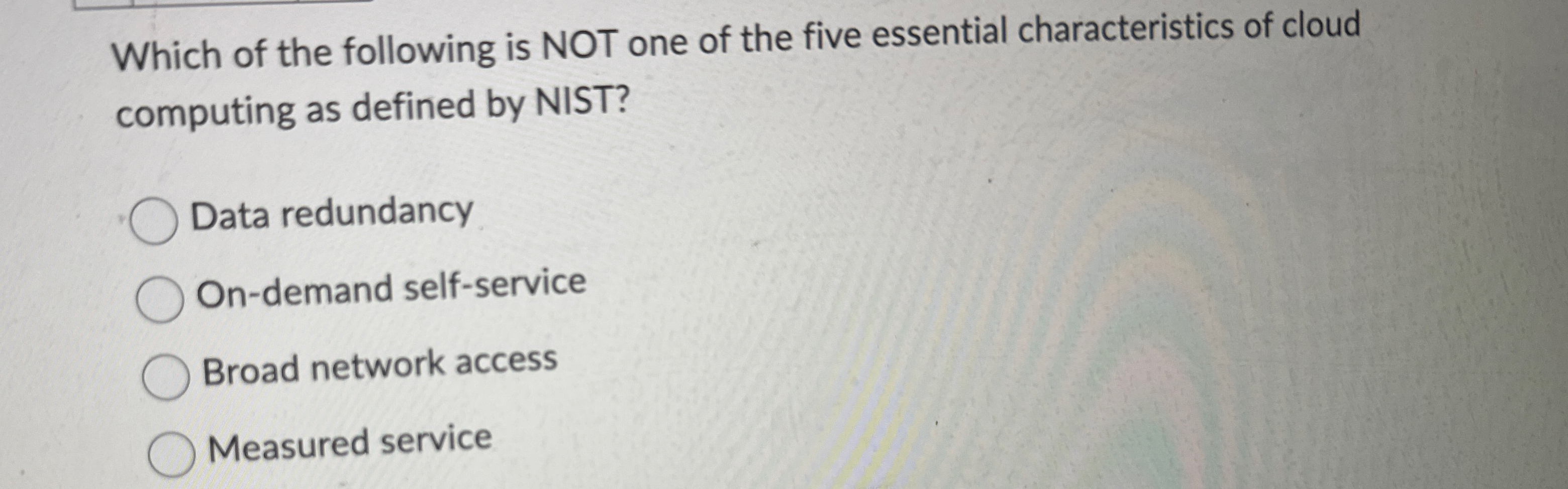 Which of the following is NOT one of the five