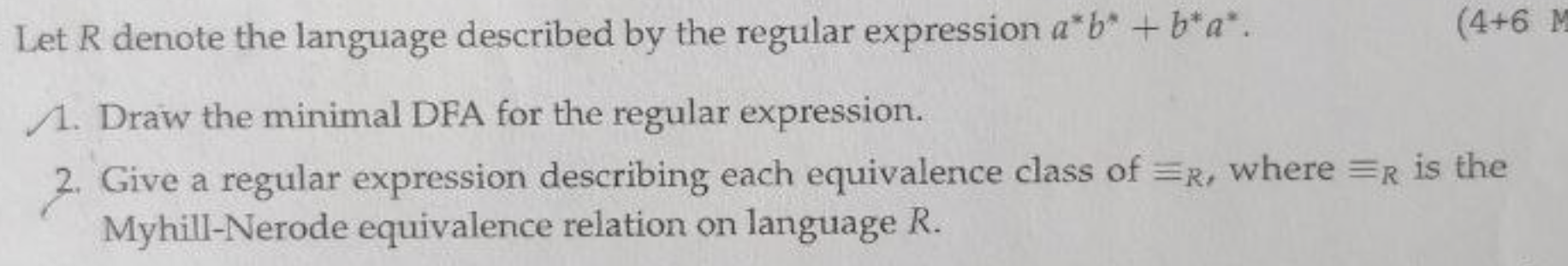 Let R denote the language described by the