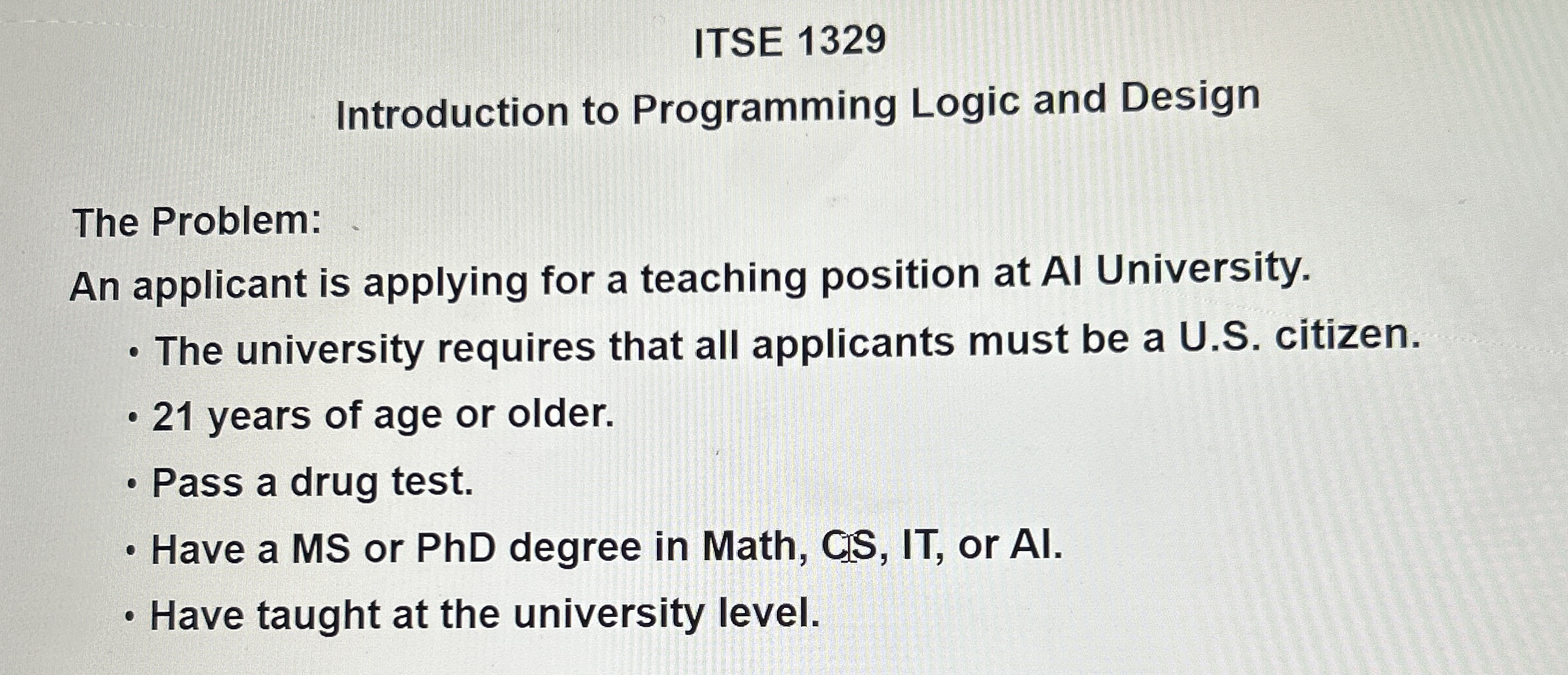 ITSE 1 3 2 9 Introduction to Programming Logic