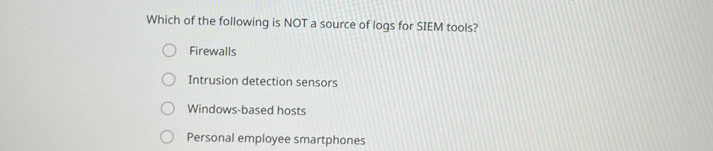Which of the following is NOT a source of logs