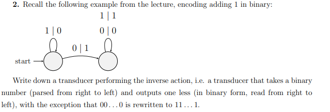 2 . Recall the following example from the