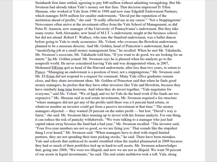 ITEM #1 LEARNING FROM THE HEADLINES True to the