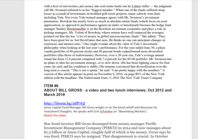 ITEM #1 LEARNING FROM THE HEADLINES True to the