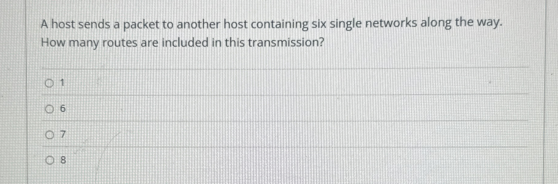 A host sends a packet to another host containing