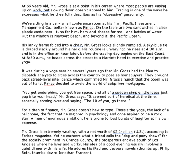 ITEM #1 LEARNING FROM THE HEADLINES True to the