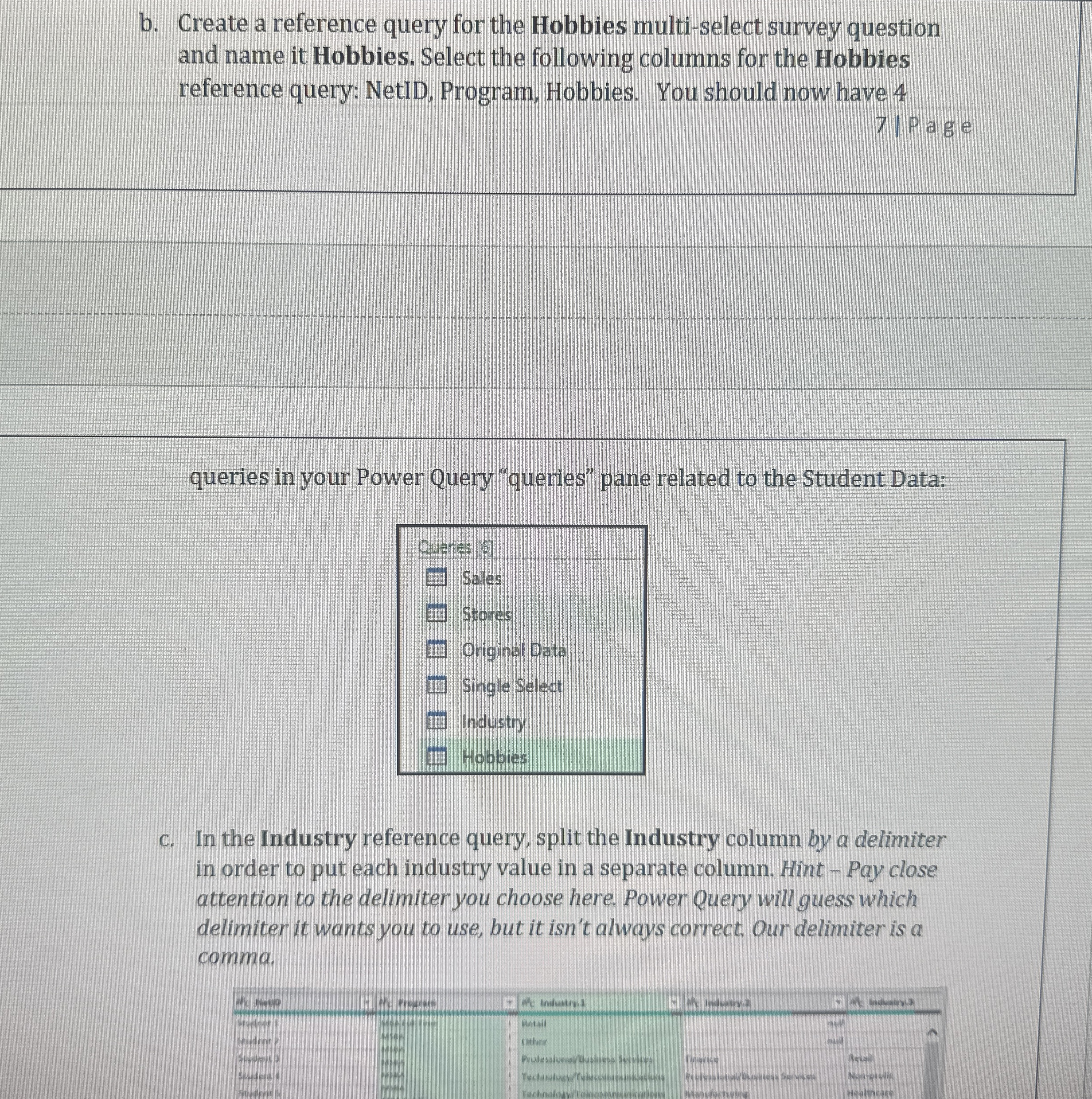 b . Create a reference query for the Hobbies