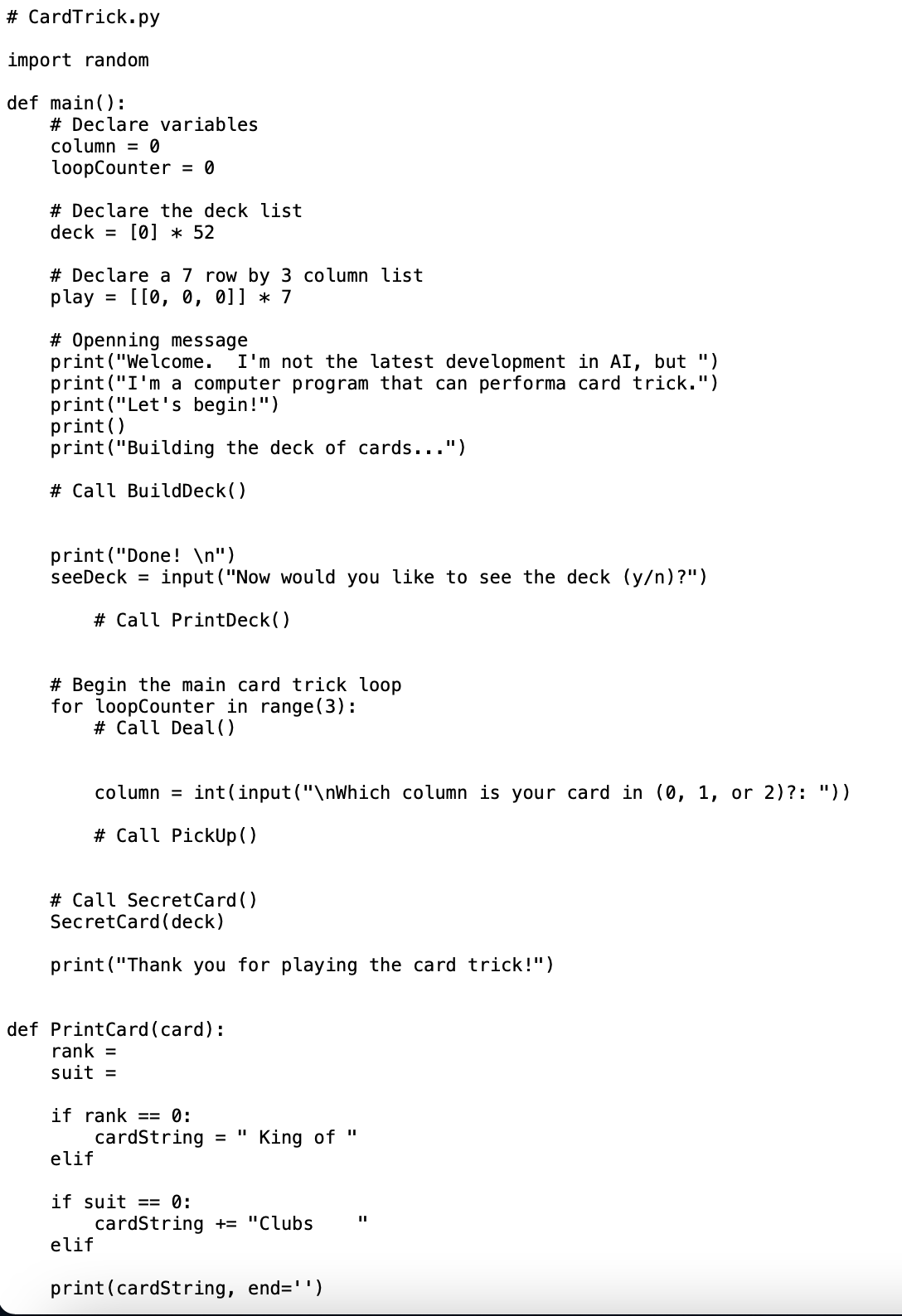 Write a python program to perform the following