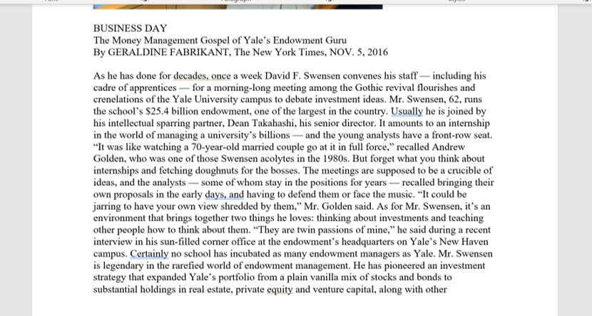 ITEM #1 LEARNING FROM THE HEADLINES True to the