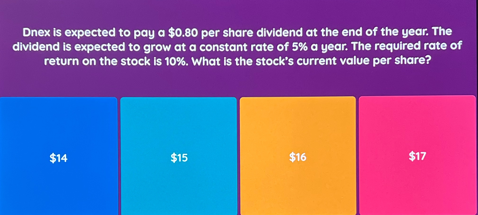 Dnex is expected to pay a $0.80 per share