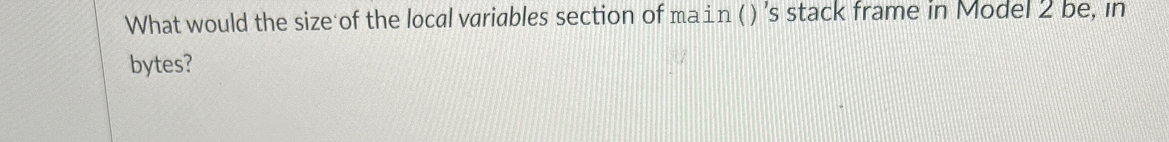 What would the size of the local variables