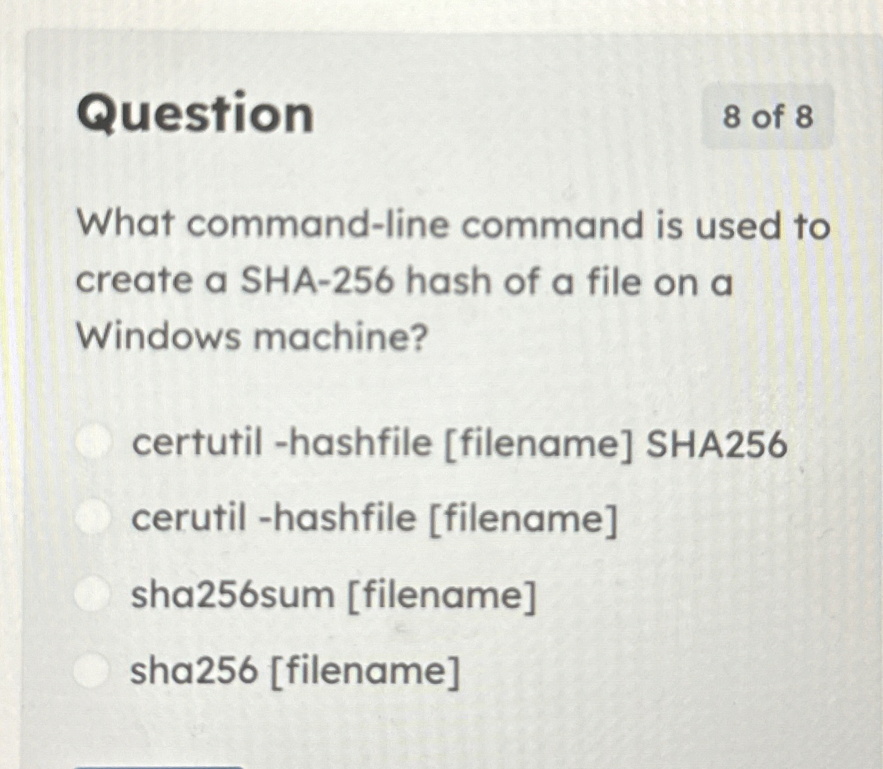 Question What command - line command is used to