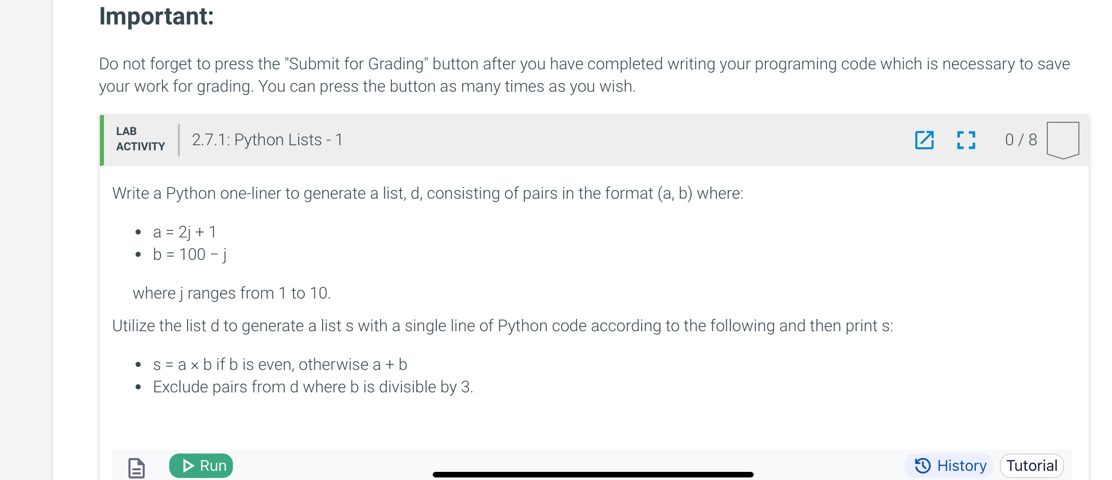 Important: Do not forget to press the "Submit for