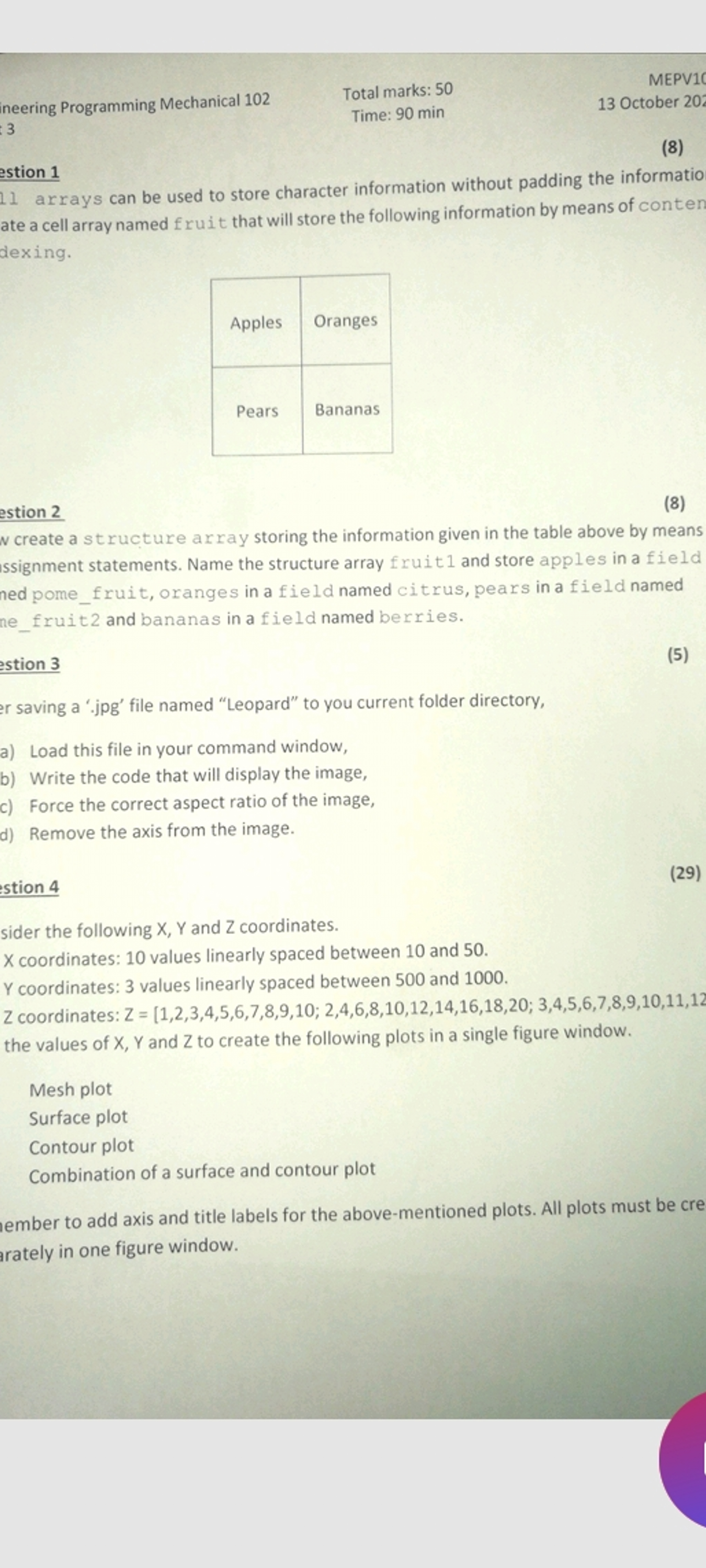 ineering Programming Mechanical 1 0 2 Total