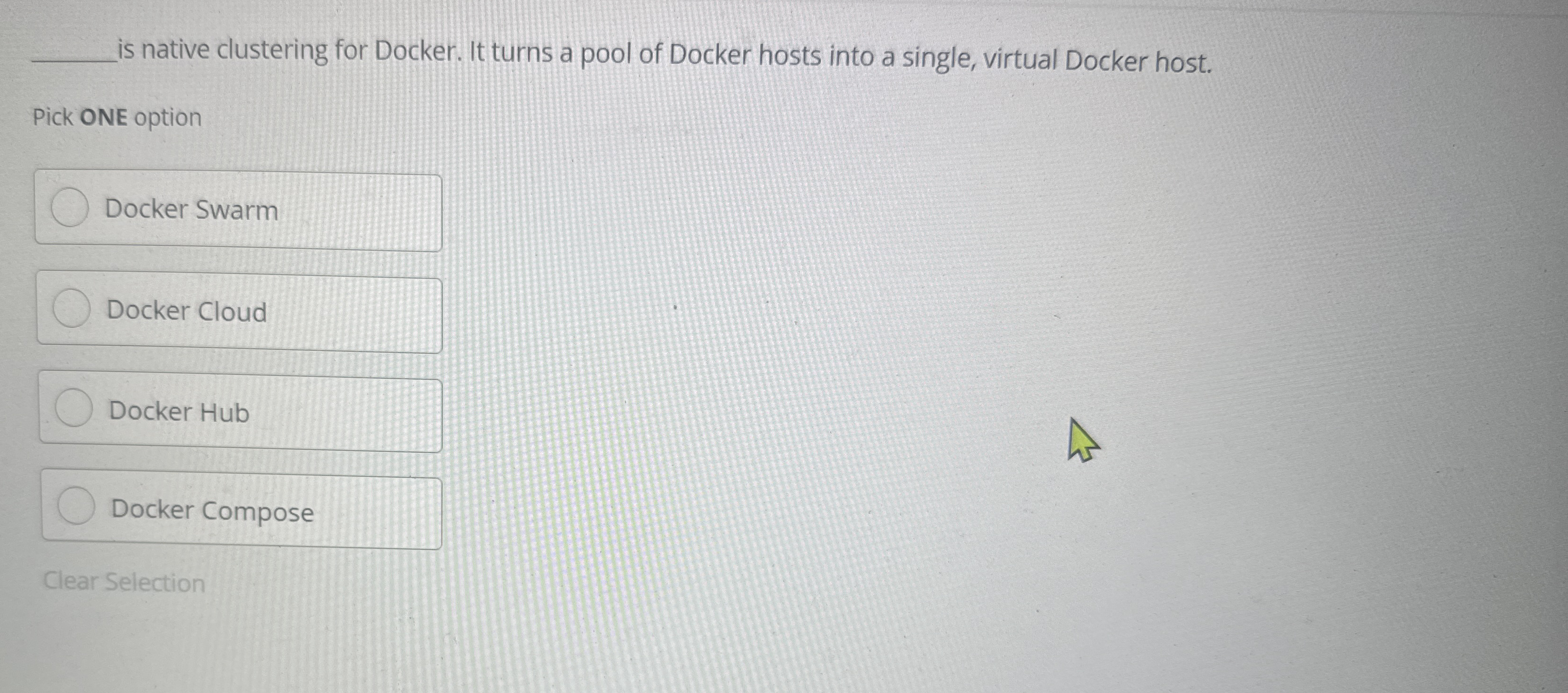 is native clustering for Docker. It turns a pool